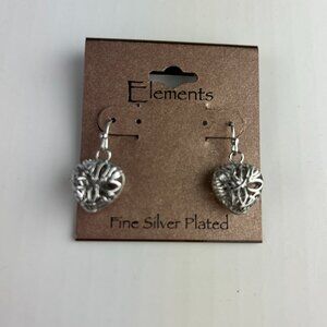Elements Fine Silver Plated Filigree Drop Earrings New with Tag